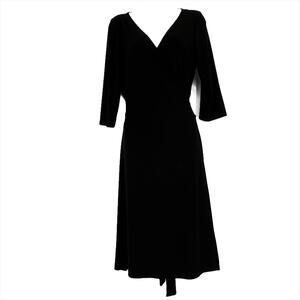 Jones New York Dress Ballet Wrap Dress in Black Size 14